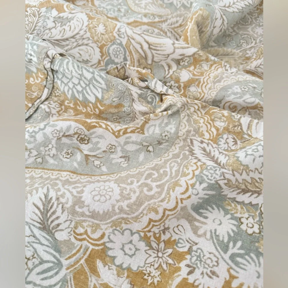 Pottery barn Celeste paisley linen cotton blend KING duvet cover and 2 shams